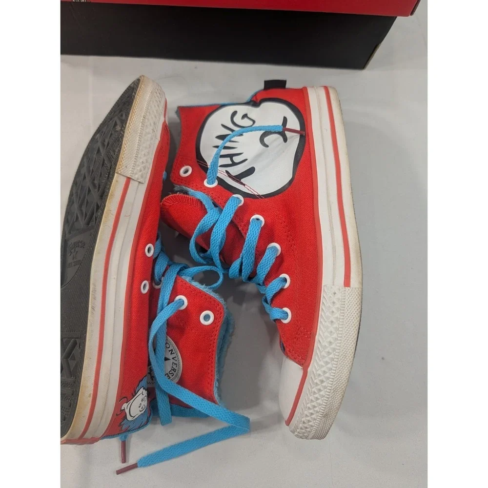 Rare Converse Hi Top Dr. Seuss Hook Thing One Thing Two Size 5 Junior - Picture 6 of 8